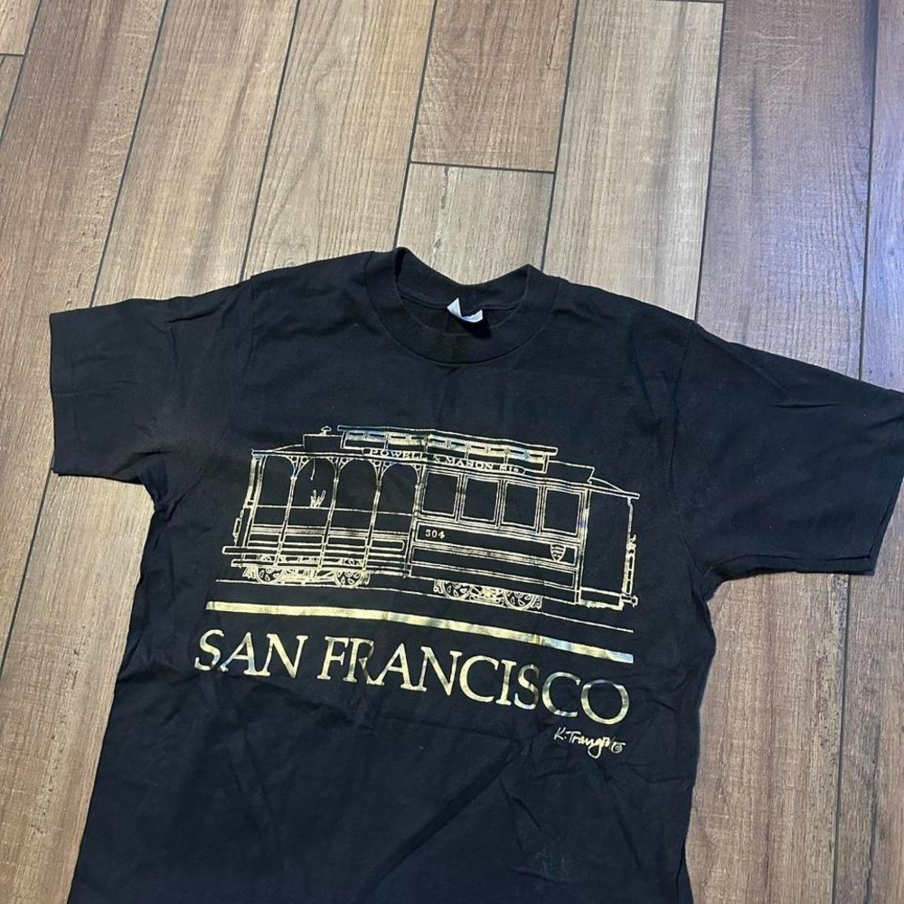 Vintage San Francisco Black T Shirt‎ Men's Medium Made In USA Single Stitch